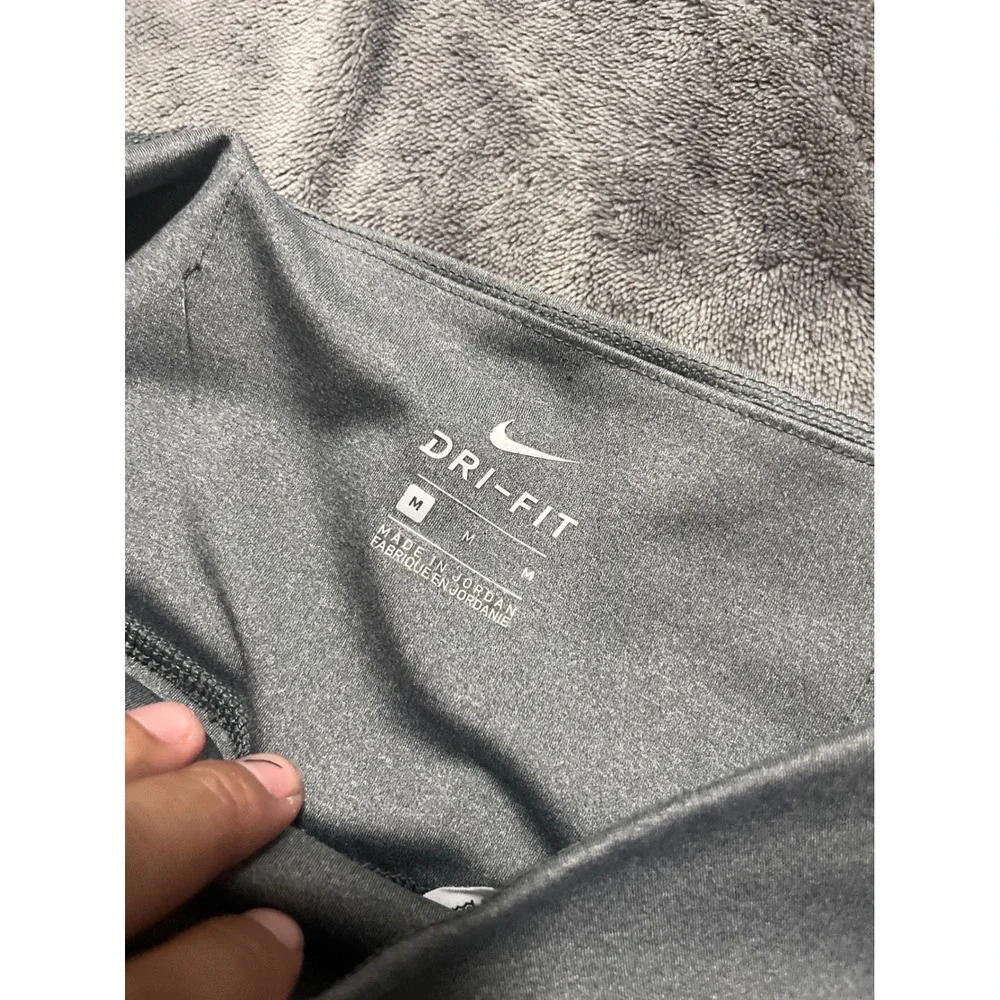 Nike Dri-FIT Womens Gray High Rise Side Stripe Athletic Leggings Size M